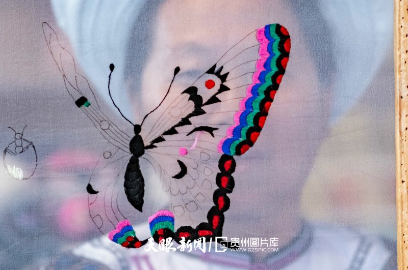871696-2025年5月3日，贵州省黔西南布依族苗族自治州贞丰县古城，梁忠美常说她的刺绣创作灵感来源于小时候看到的一只美丽霸王蝶。.jpg