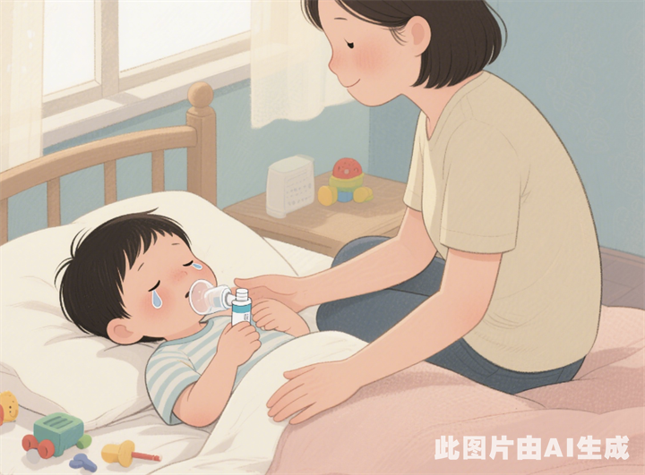 正在用药的哮喘患者。图片由AI生成.png