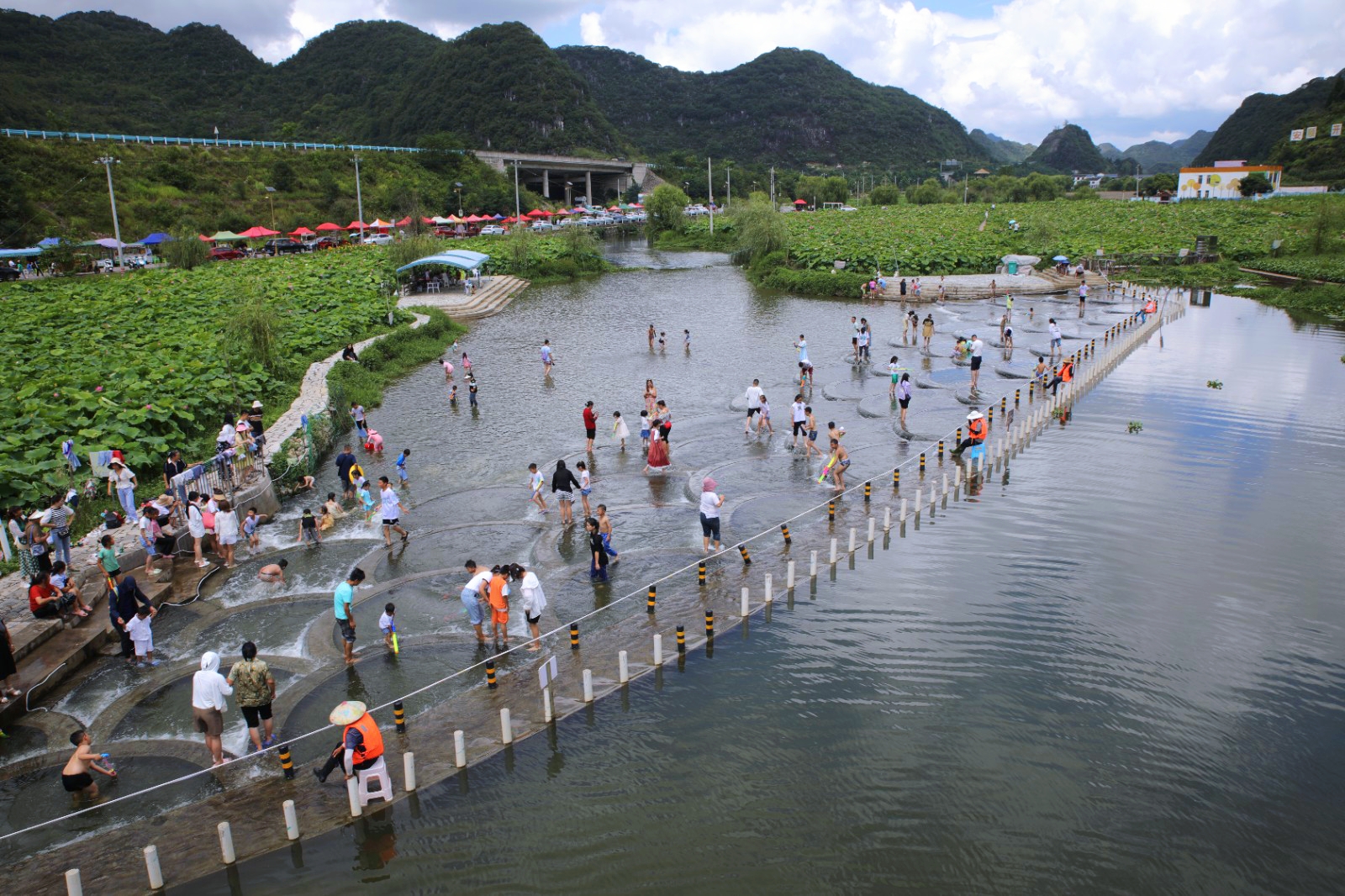 17866118849250.jpg 十里荷廊亲水区人流如织 杨曦 摄.jpg